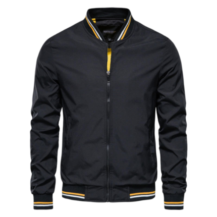 Schwarze Casual Bomberjacke Herren Slim