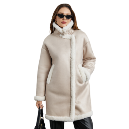 Beige Plane Wintermantel Wwasserdicht Damen