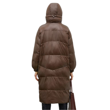 Brown Hood Wintermantel Damen Wasserdicht