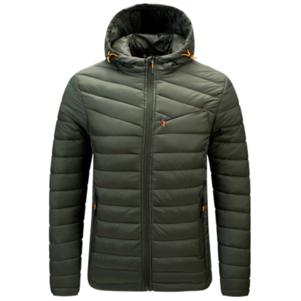 Grün Schlank Winddicht Stepjacke Puffer Winterjacke