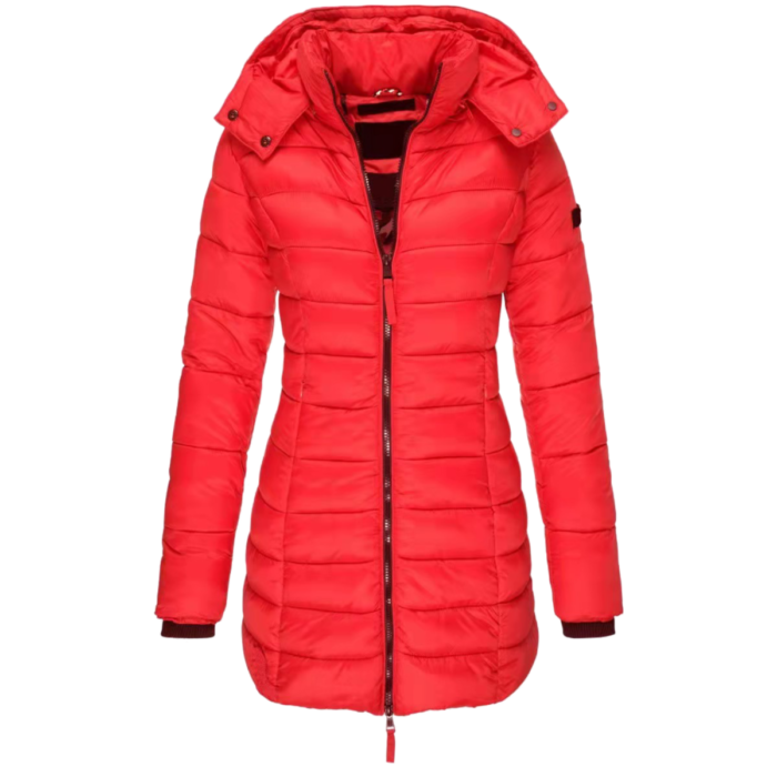 Rote Langarm Stepjacke Damen