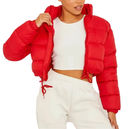 Rote Pufferjacke Damen