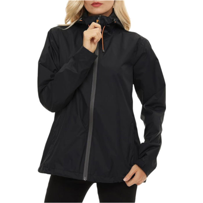 Schwarze Übergangsjacke Damen Sportlich Elegant