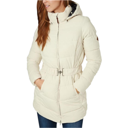 Warm Lang übergangsjacke Damen Beige