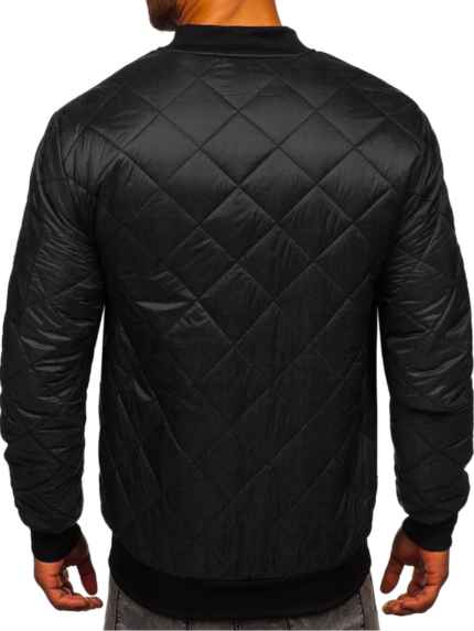 Schwarze Übergangsjacke Quilted Bomber Herrens