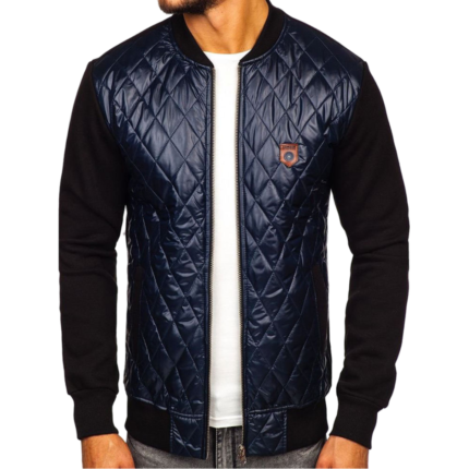 Übergangsjacke Bomber Marineblauer Kragen Herren