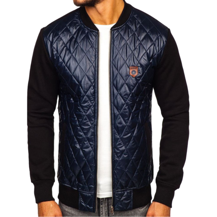 Übergangsjacke Bomber Marineblauer Kragen Herren