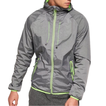 Übergangsjacke Grau Windbreaker Hooded Herren