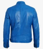 Dodge Cafe Racer Blaue Lederjacke Herren Kaufen