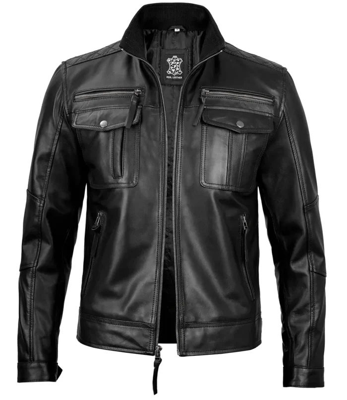 Herren Cafe Racer Echt Lederjacke