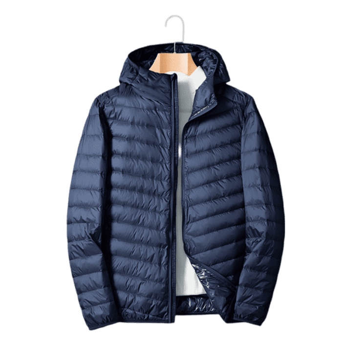 Kapuze Dunkel Blau Stepp Übergangsjacke