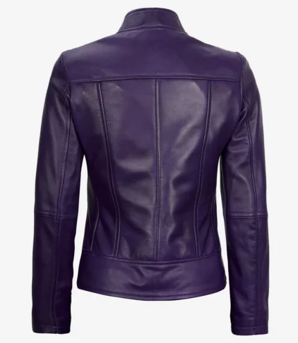 Amy Purple Cafe Racer Damen Lederjacke
