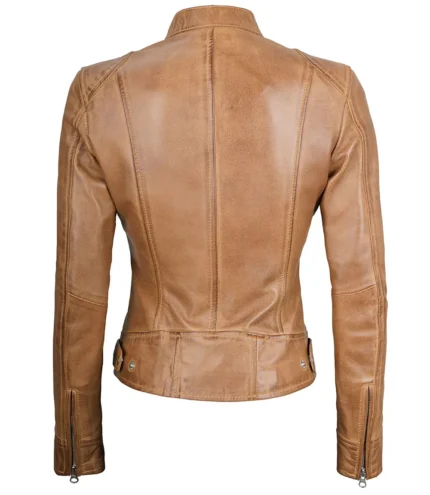 Dodge Camel Cafe Racer Lederjacke für Damen