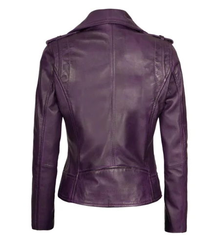 Kirsten Damen lila Motorrad Lederjacke